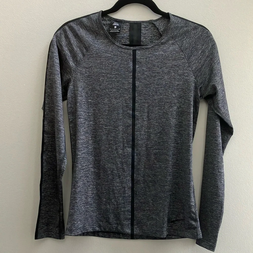 NIKE PRO HYPERCOOL Long-sleeve Mesh Tops Women’s Size S Dark Gray Training